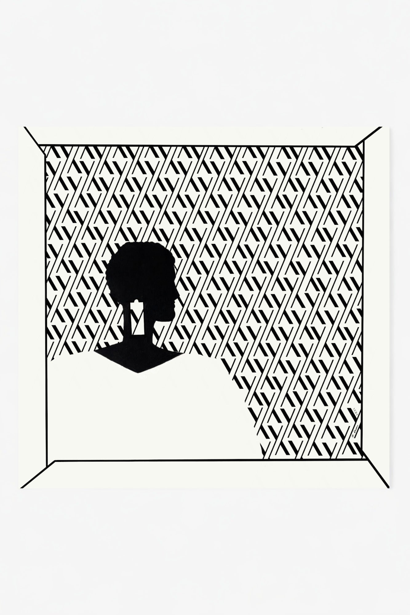 LARGE ADE SIGNATURE Silk SCARF - CREME