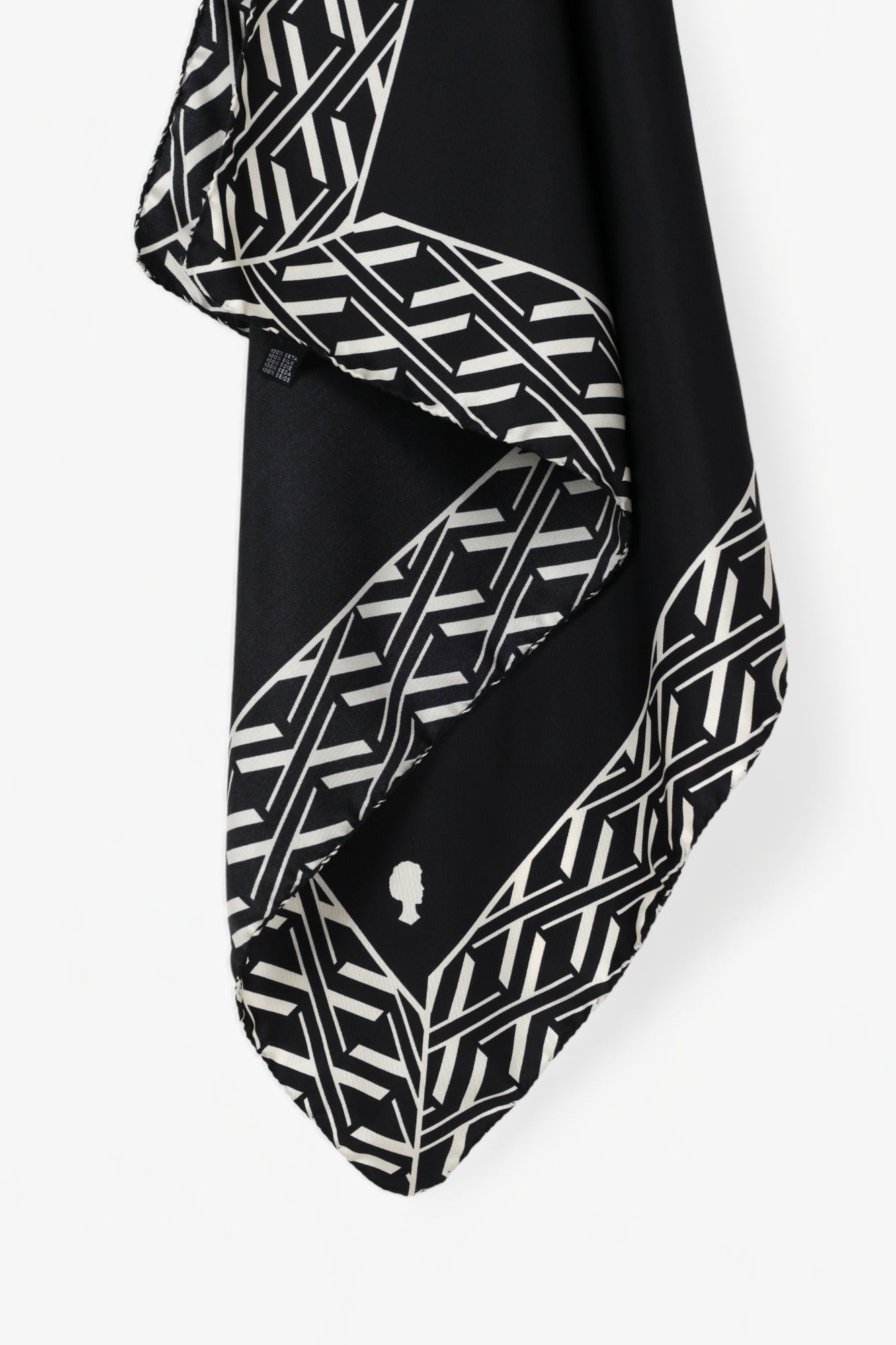 SMALL ADE Signature Silk SCARF - BLACK